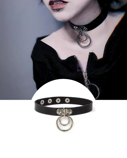 Chocker negro de doble aro