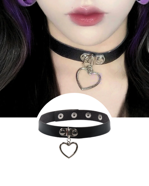 Chocker negro con corazon